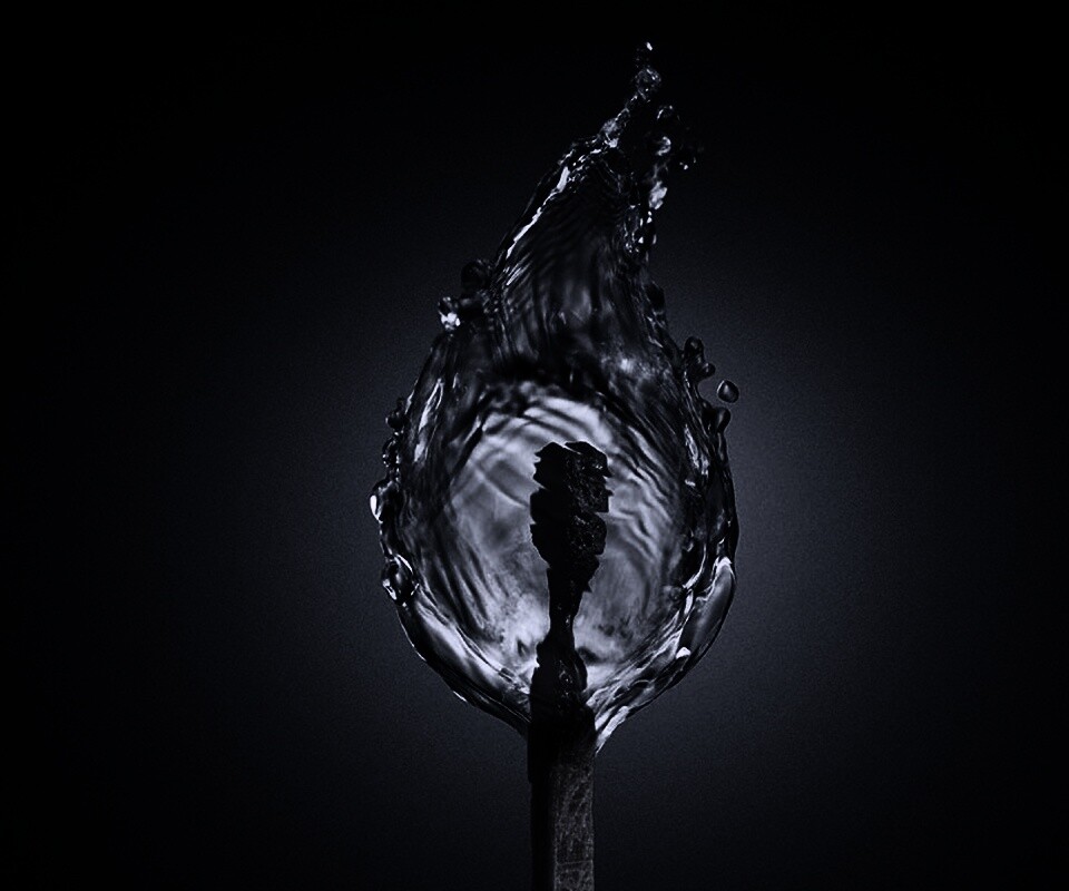 Водяное пламя спички обои