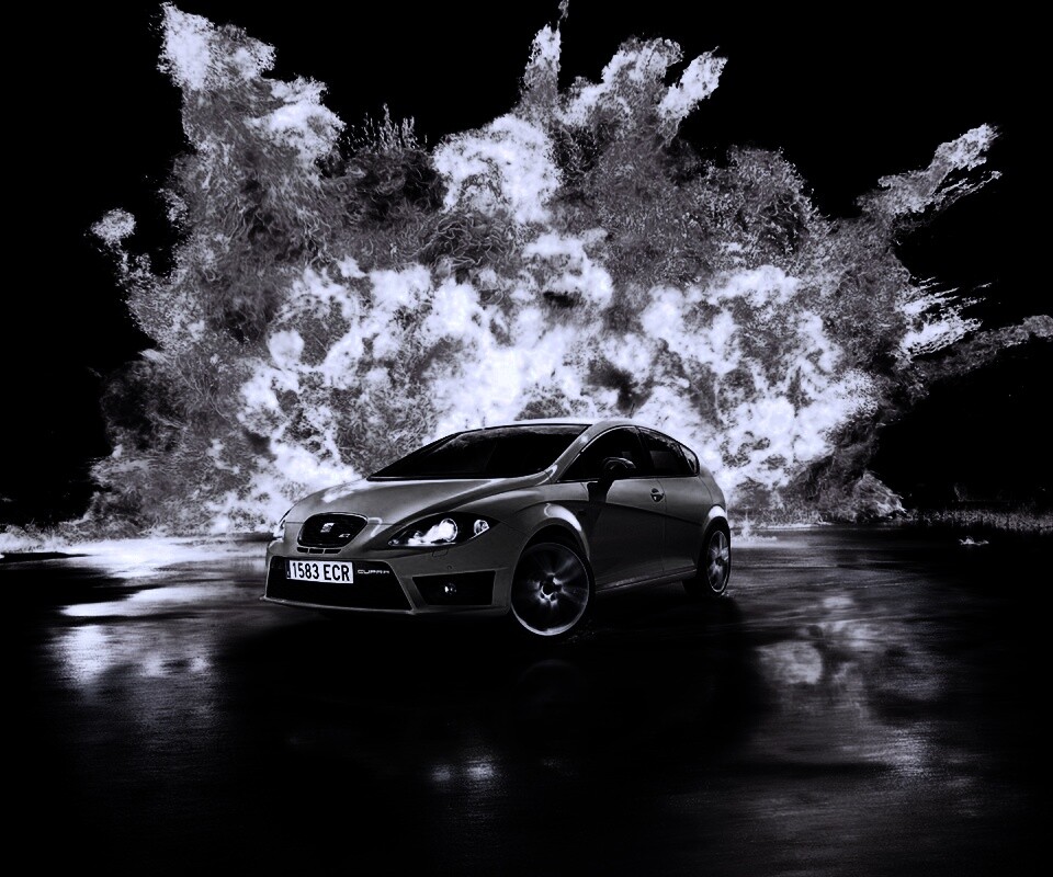 Желтый Леон на фоне взрыва обои