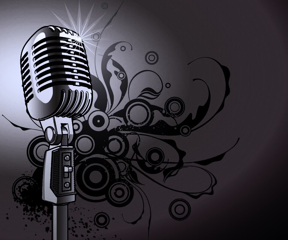 Ретро микрофон обои