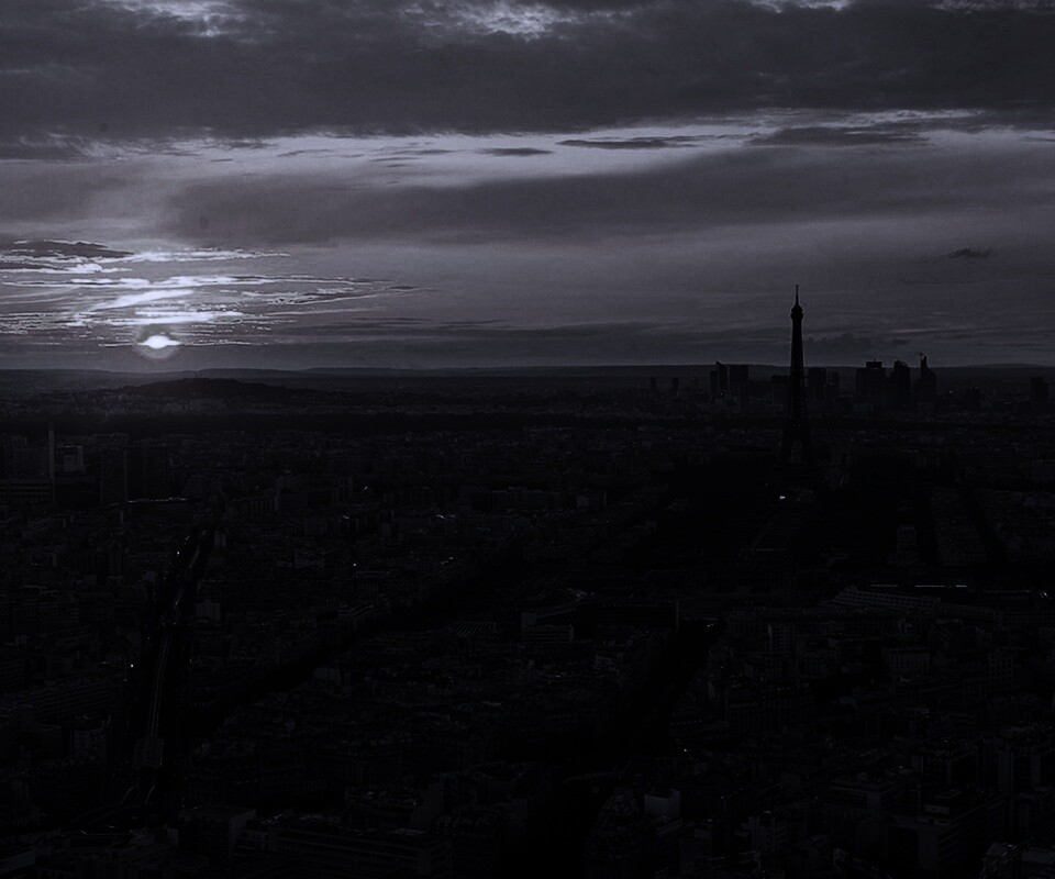 Вид на вечерний Париж обои