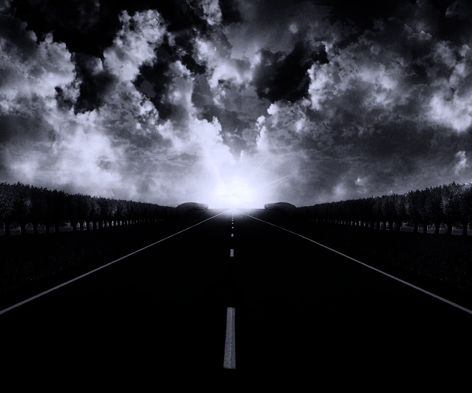 Дорога на закат обои