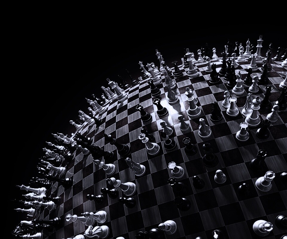 Сферическое шахматное поле обои