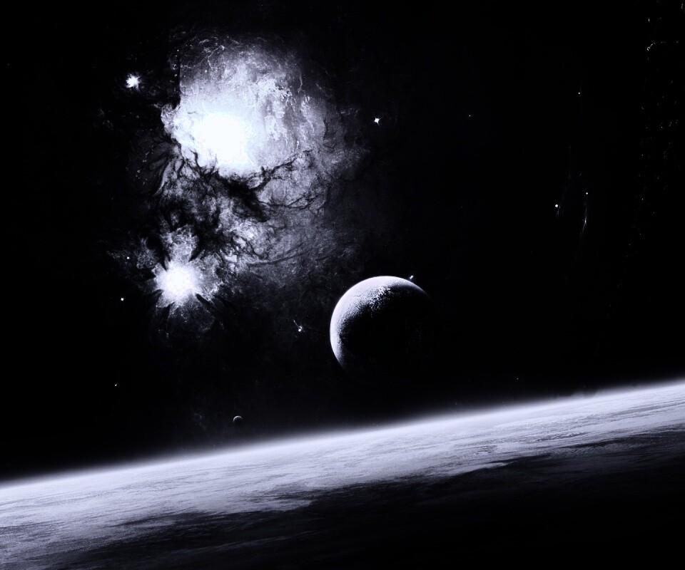 Черный космический туман обои