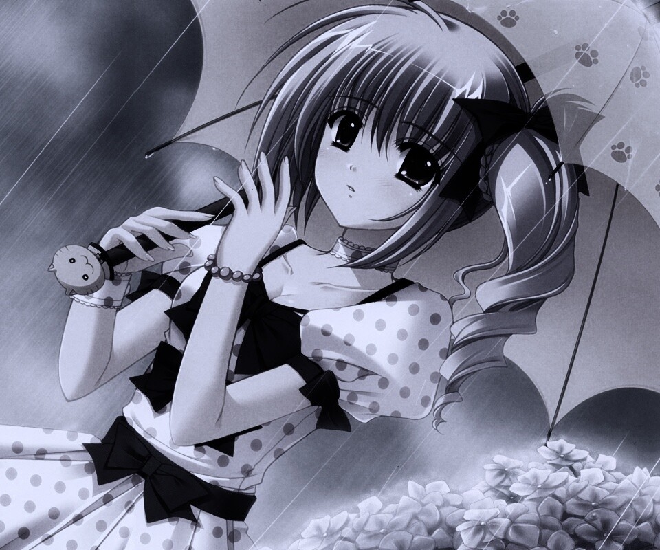 Девочка с зонтиком обои