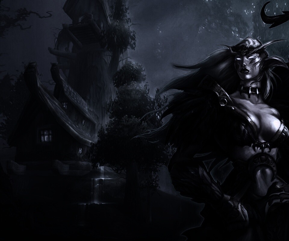 Тёмная эльфика в лесу обои