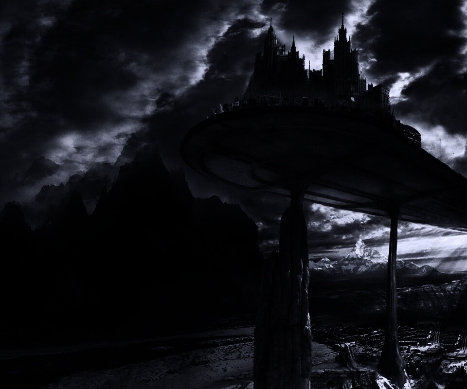 Город на вершине скал обои