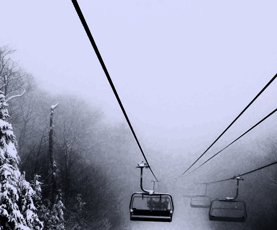 Канатная дорога в зиму обои