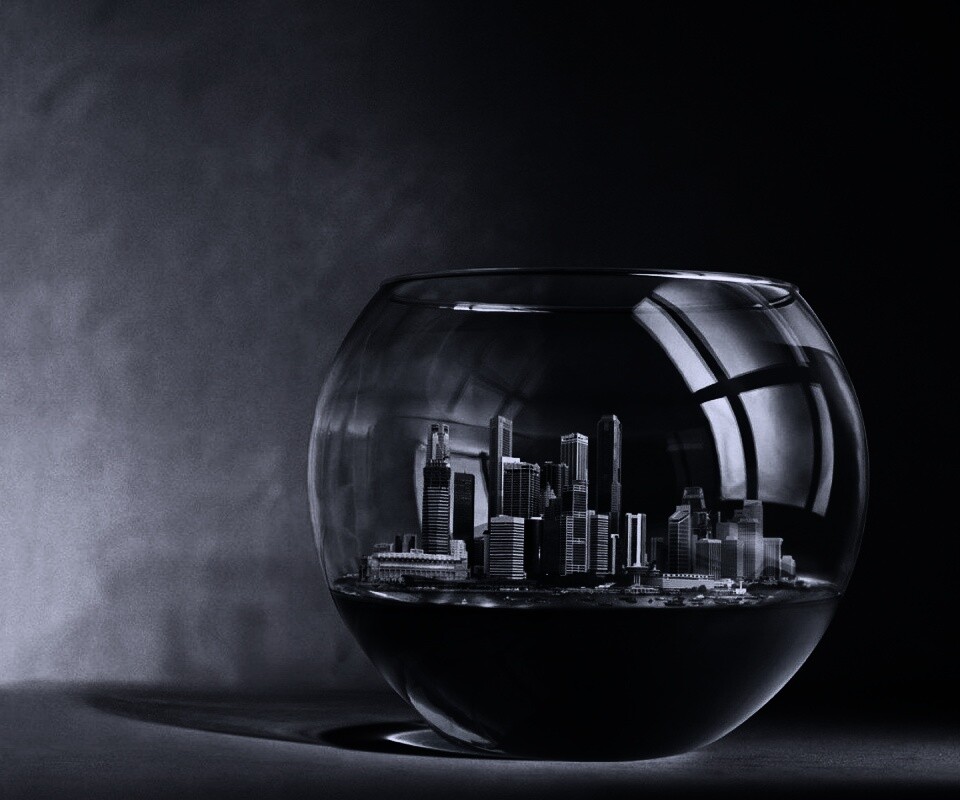 Город в аквариуме обои