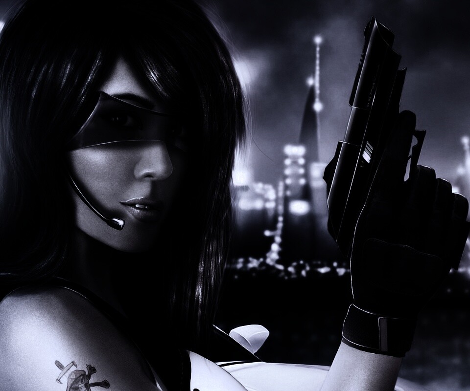 Девушка из будущего с пистолетом обои