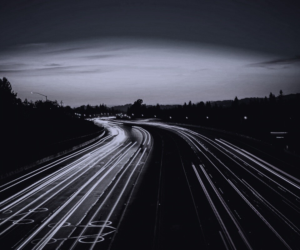 Автострада в огнях обои