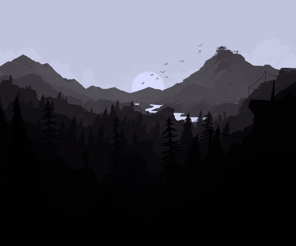 Красный Firewatch обои