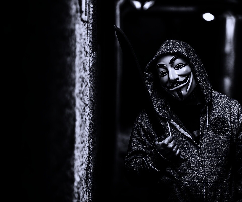 Человек в маске анонимуса обои