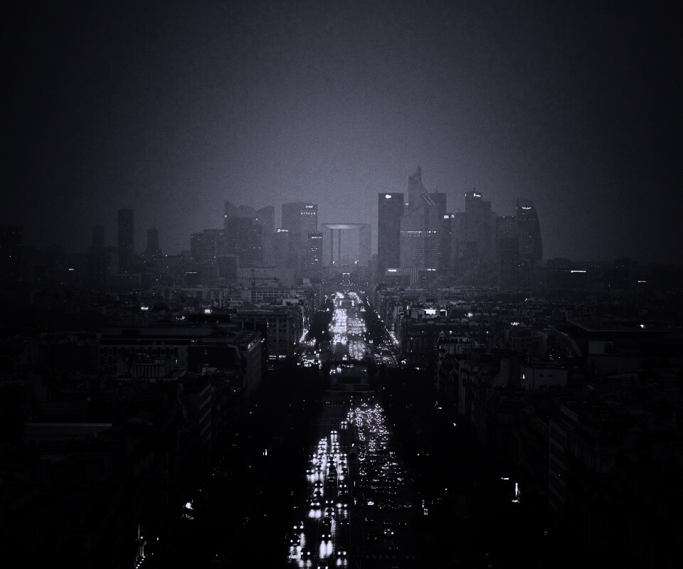 Ночной город в тумане обои