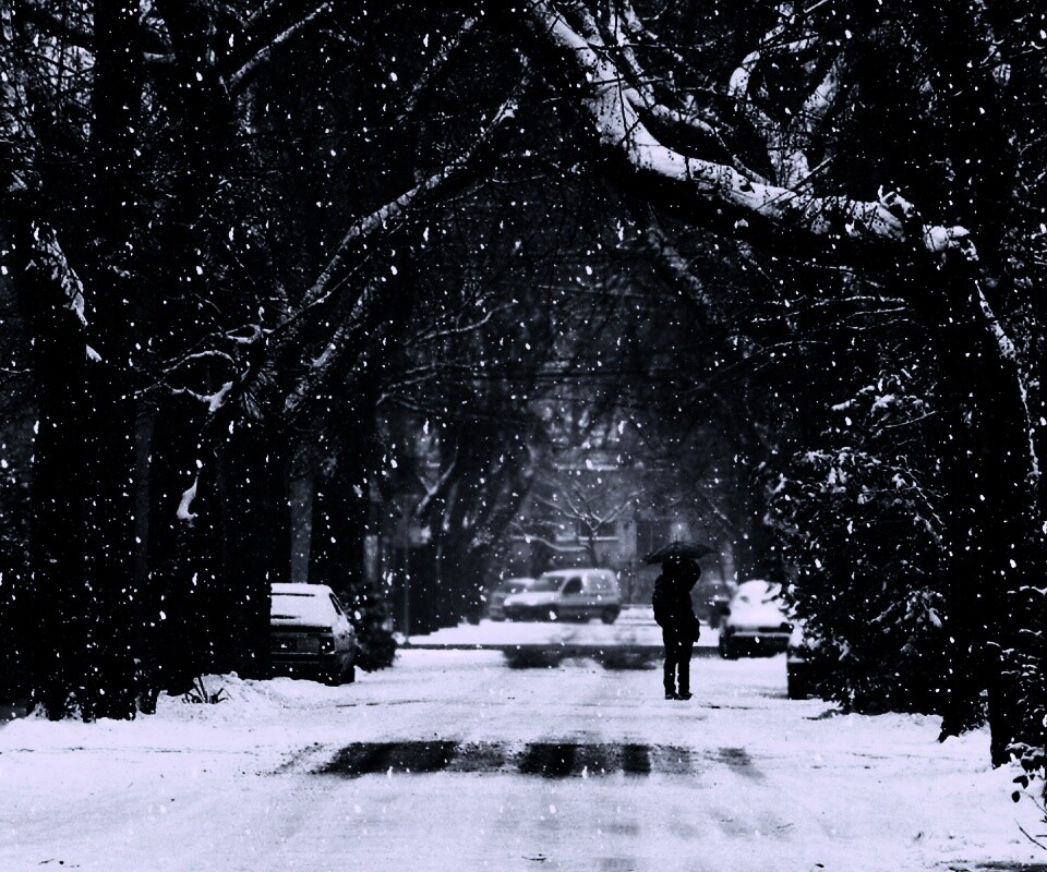 Зимняя улица обои