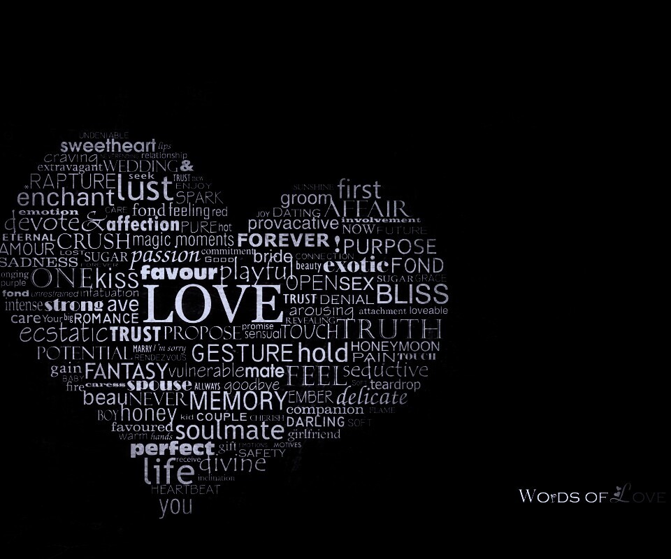 Слова любви обои