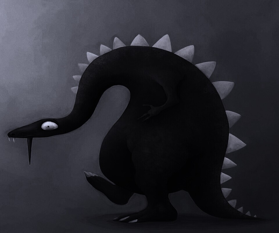 Рисованый динозавр обои