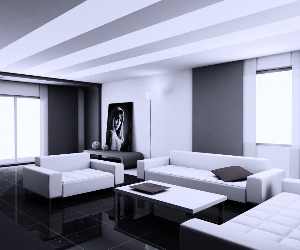 Белая гостинная обои