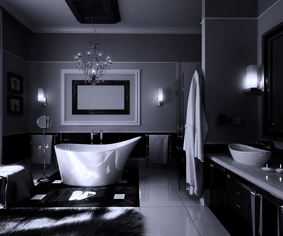 Современная ванна обои