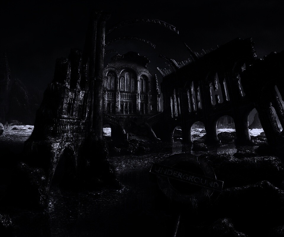 Затопленные руины обои