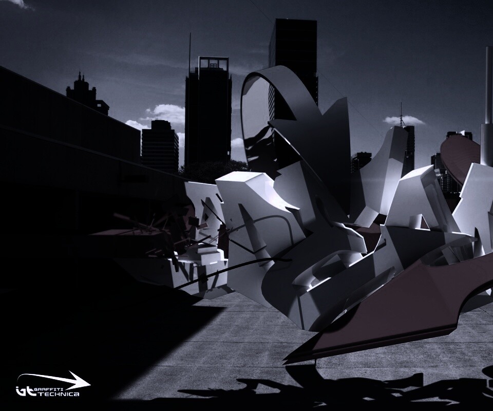 Трехмерное граффити обои