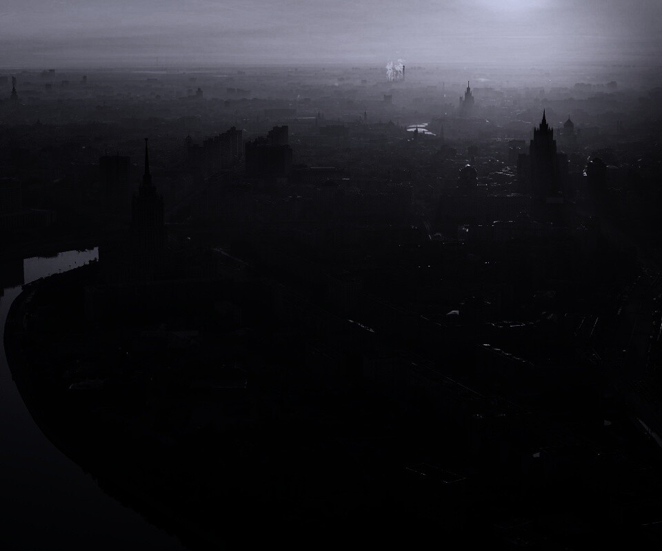 Москва в тумане обои