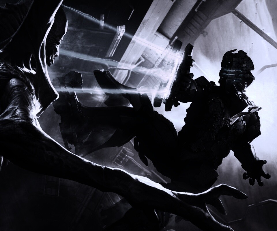 Айзек Кларк стреляет в монстра обои