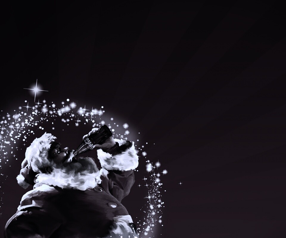 Санта Клаус с кока-колой обои