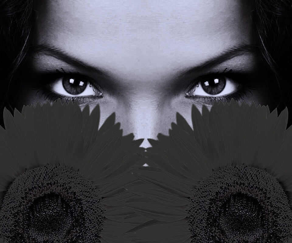 Девушка с желтыми ромашками обои