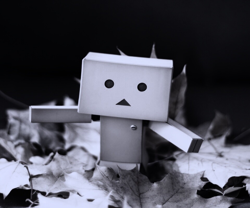  Yotsubato Danbo резвится листьях обои