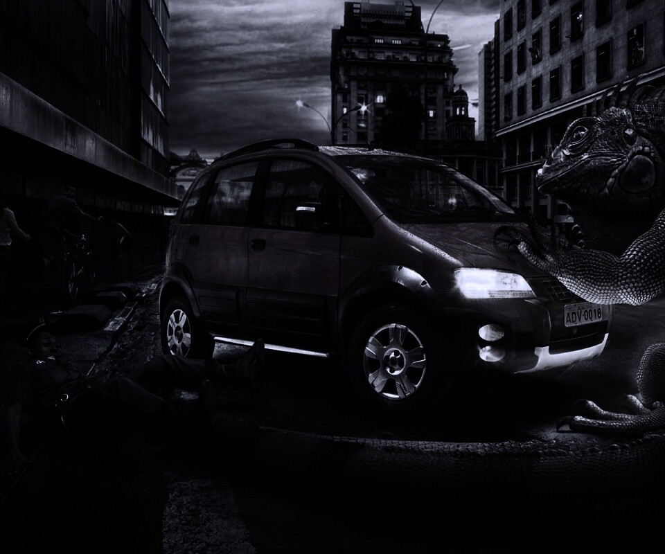 Ящерица в городе обои