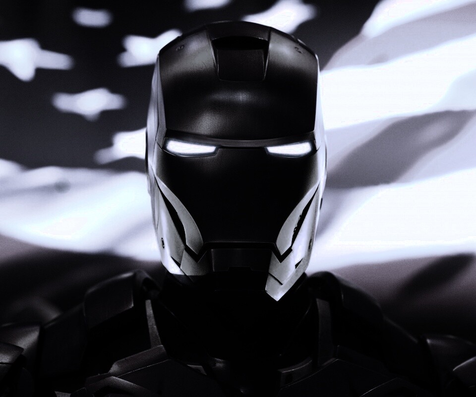 Железный человек на фоне американского флага обои