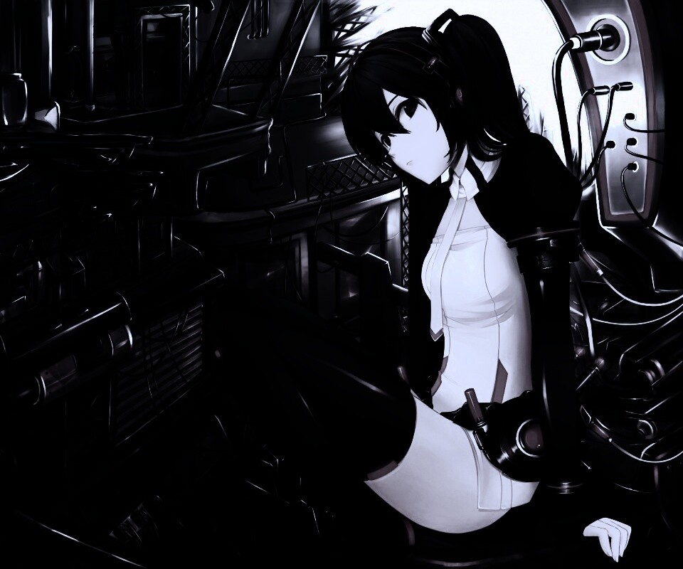 Девушка в наушниках обои