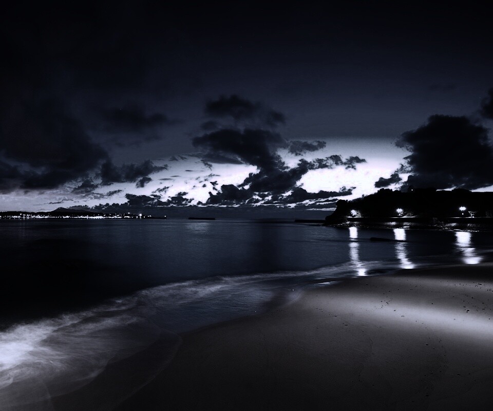 Пляж во франции ночью обои