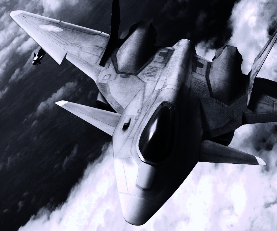 Нарисованный истребитель в полете обои