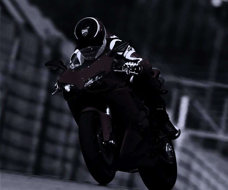 Мотоциклист на Дукати 848 обои