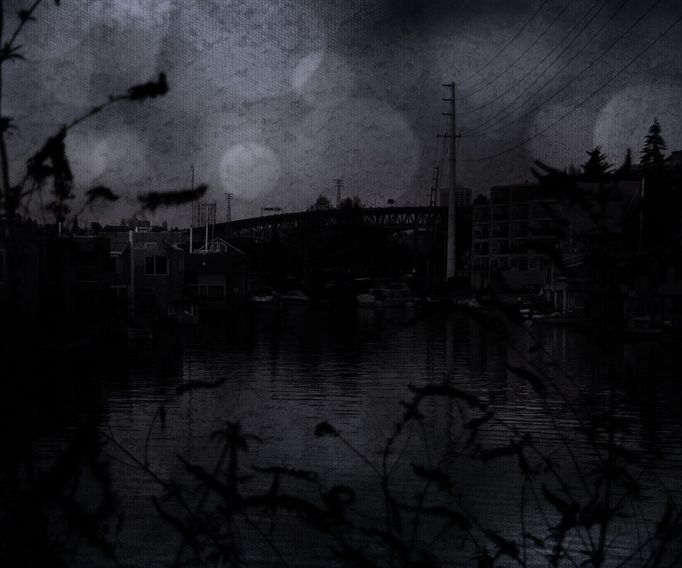 Городок на реке обои