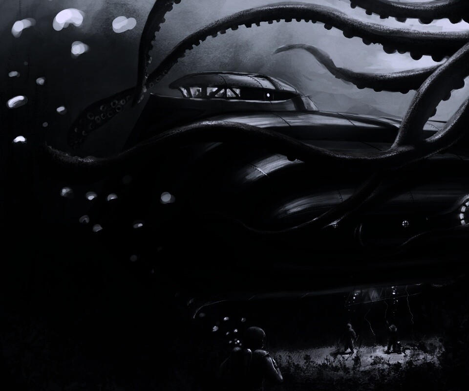 Наутилус в плену щупалец обои