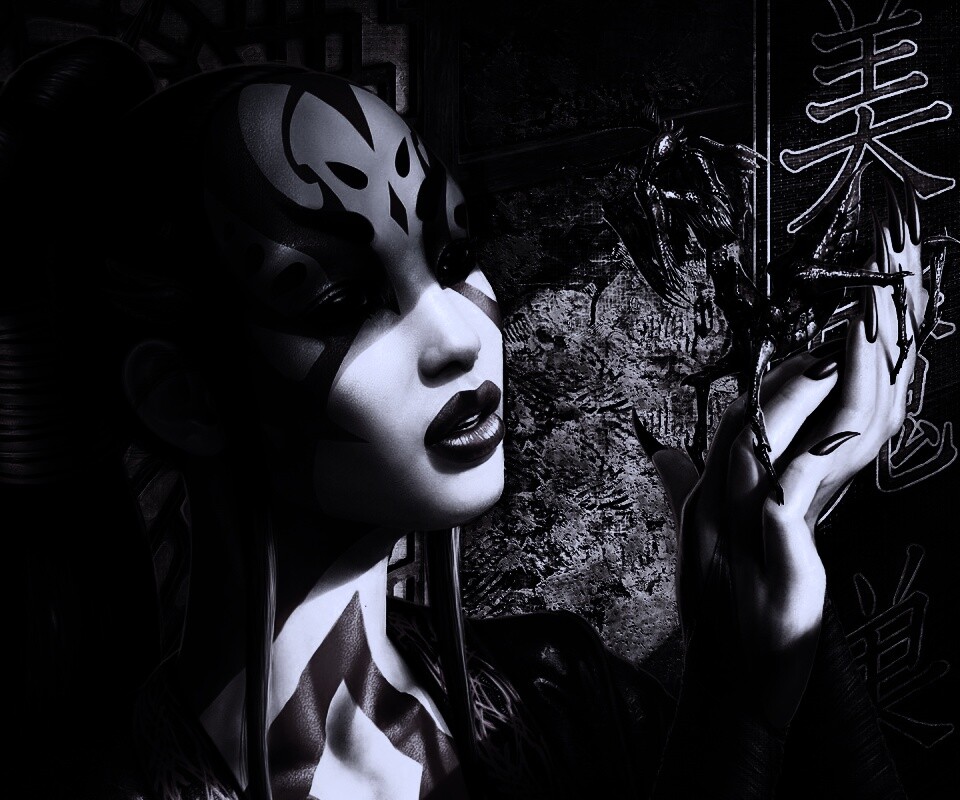 Девушка и богомол обои