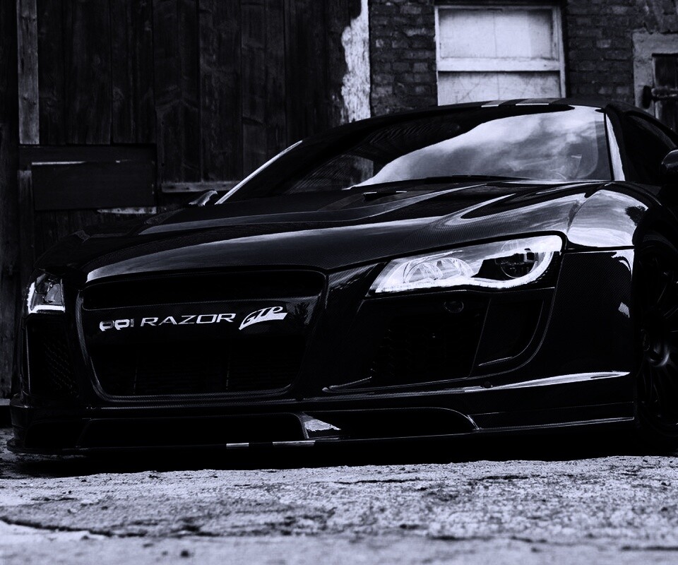 Черная Audi R8 обои