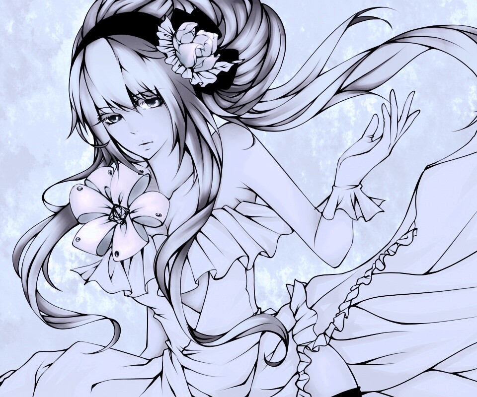 Розововолосый вокалоид обои