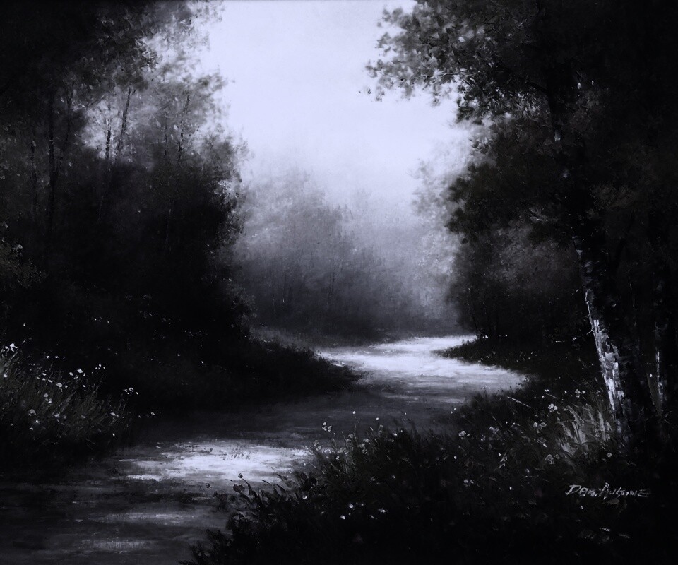 Рисунок лесной дороги обои