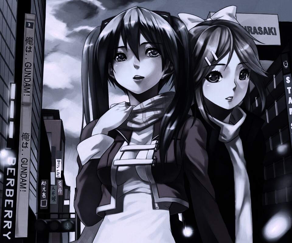 Девочки в большом городе обои