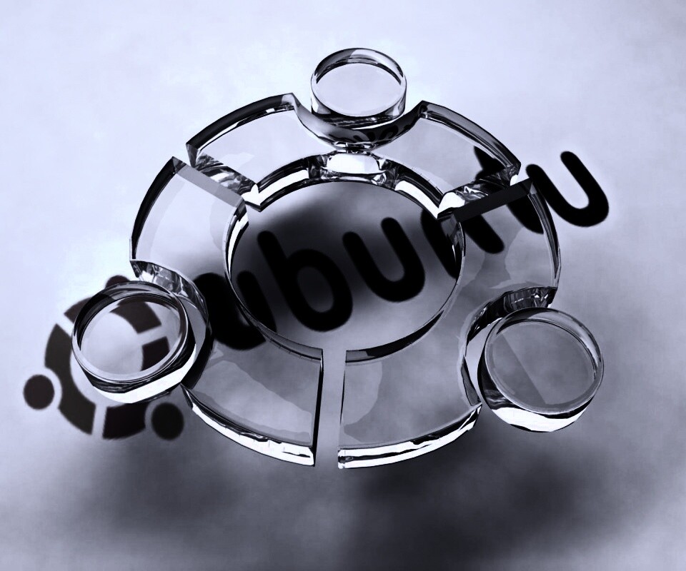 Стеклянный логотип ubuntu обои