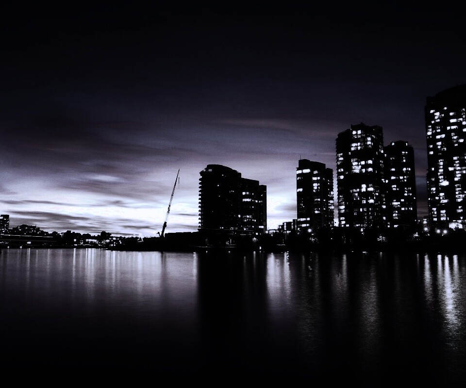 Фиолетовый закат в Ванкувере обои