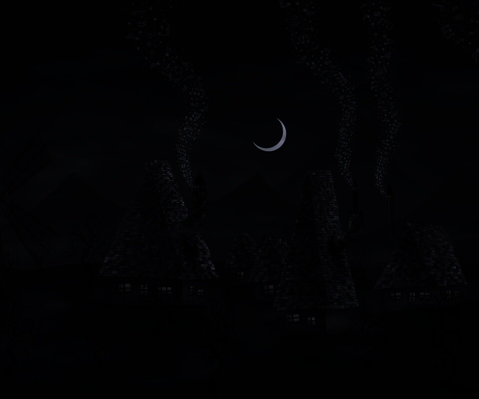 Ночная деревенька обои