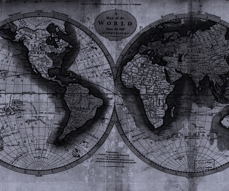 Старинная карта мира обои