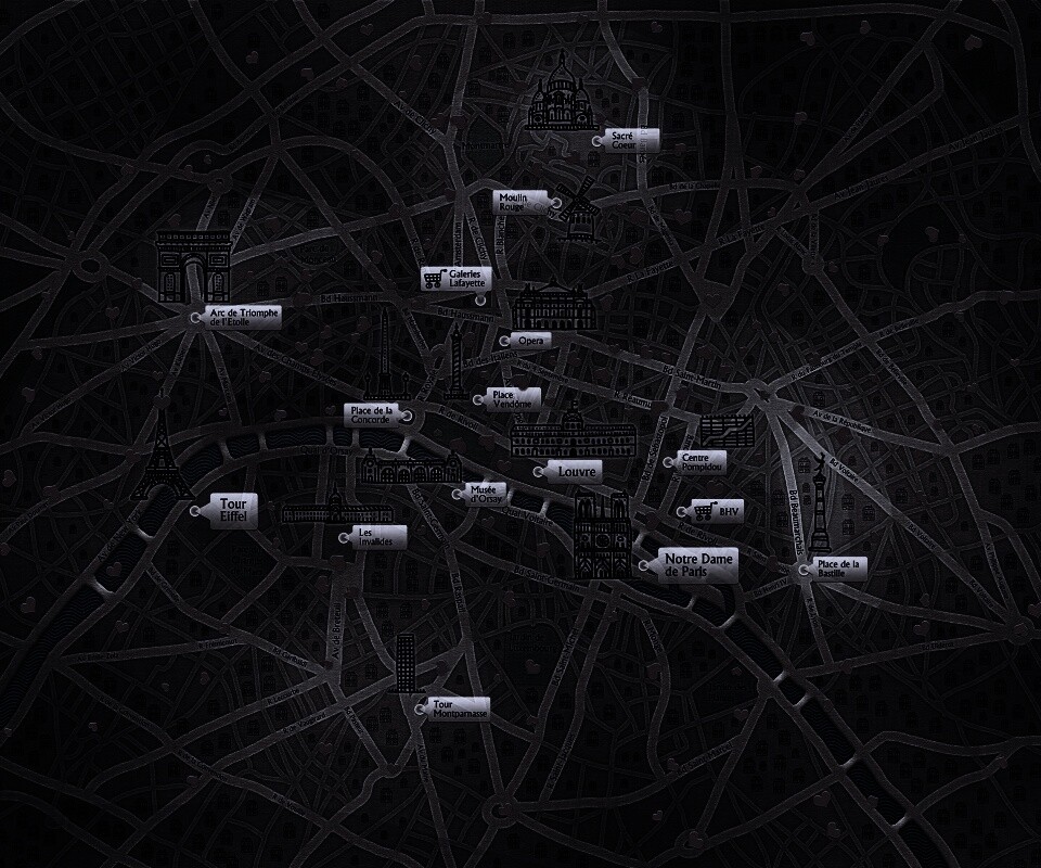 Карта Парижа обои