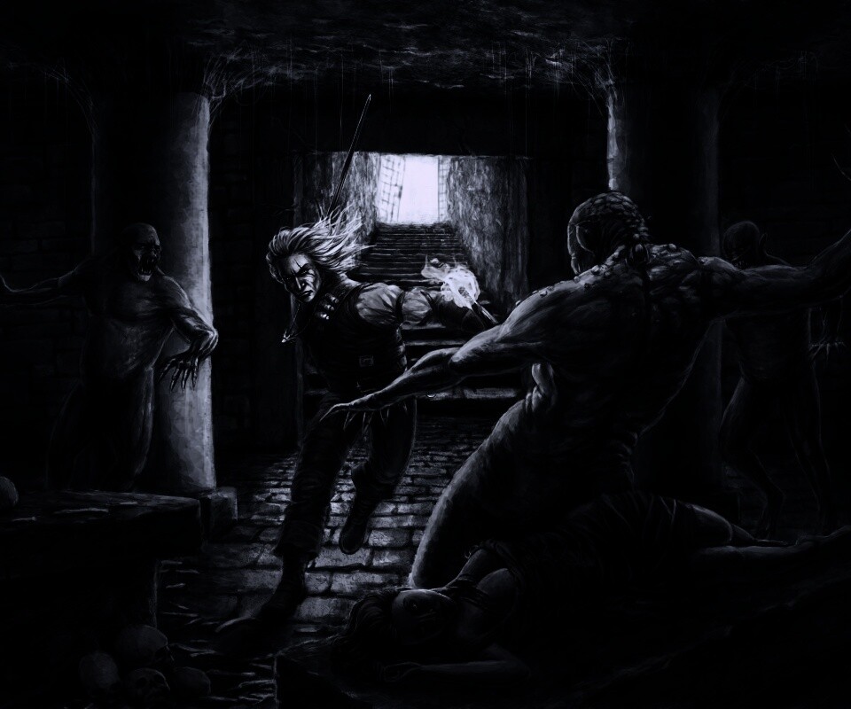 Ведьмак фанарт обои