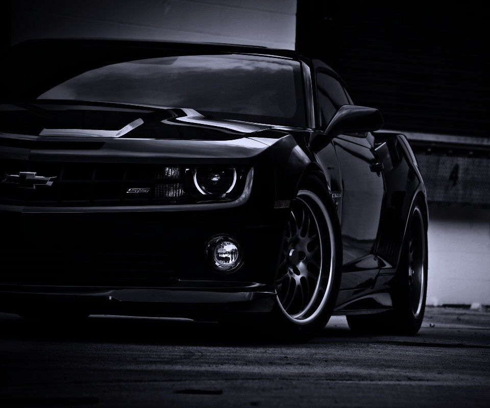 Черный шевроле обои