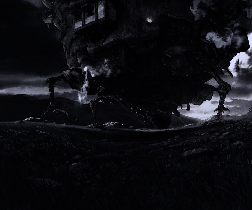 Ходячий замок в движении обои